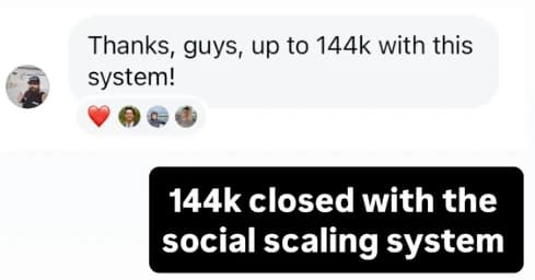 Client message reporting a booked job from Instagram ads